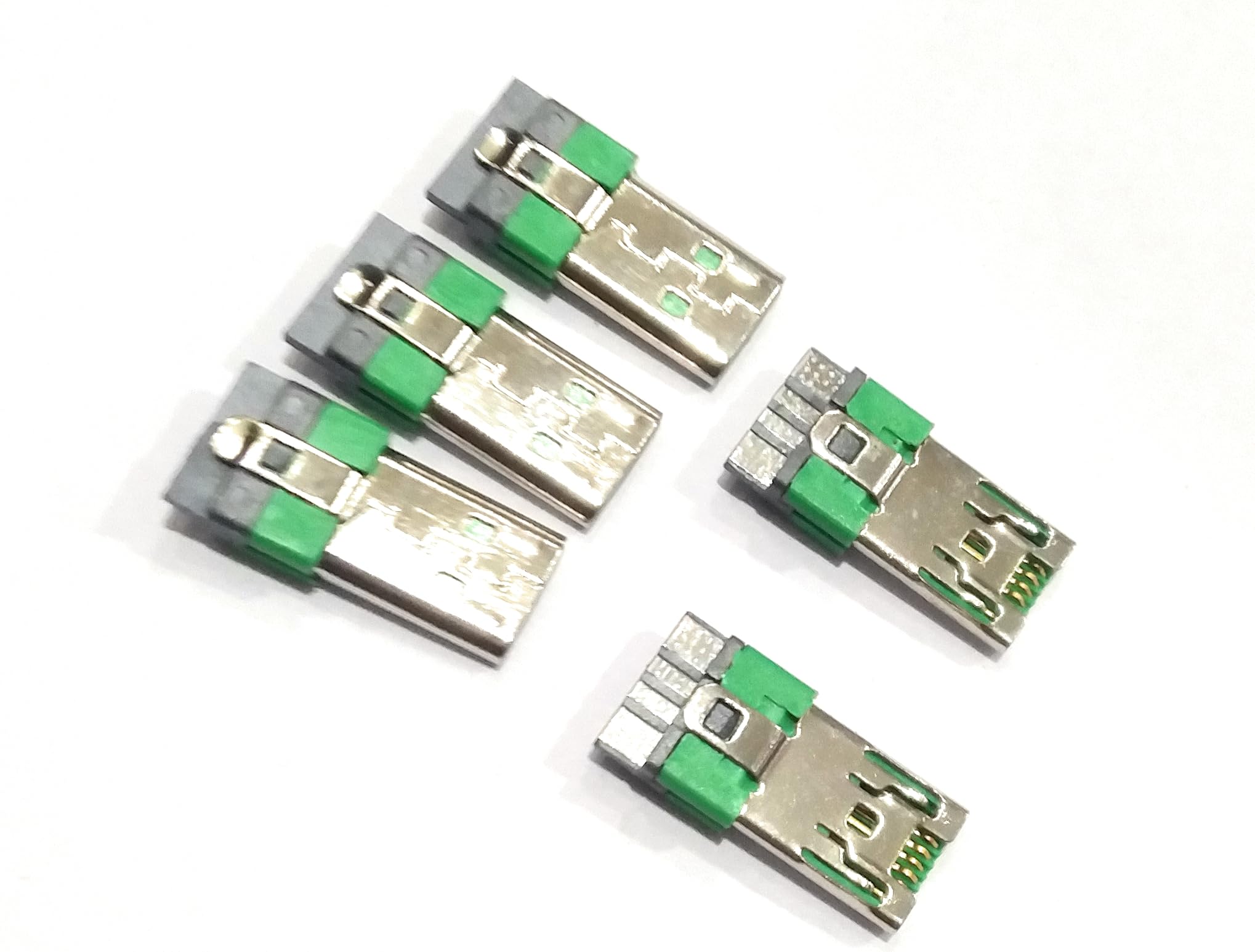 type b micro usb male plug 4-pin connector, diy solder type micro usb male jack, charging & data transfer repair connector for mobile, power bank, arduino & electronics projects pick 5 pic