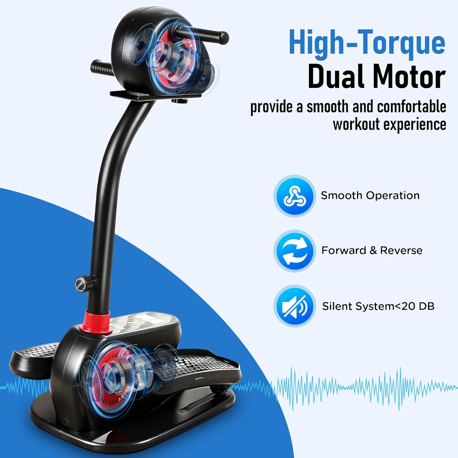 2026 New Upgrade Elliptical Exercise Machine,Low-Impact Motorized Pedal Exerciser | Home Recovery Bike for Arm & Leg Ability and Relax,Upper Lower Limb Trainer for Seniors | With Pedal Straps & Gloves