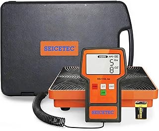 Refrigerant Scale HVAC 110 LBS, Ultra-Large LCD Screen Freon Scale, ±0.05% Accuracy Refrigerant Charging Weight Scale for All Refrigerant, Portable Case, Battery Included