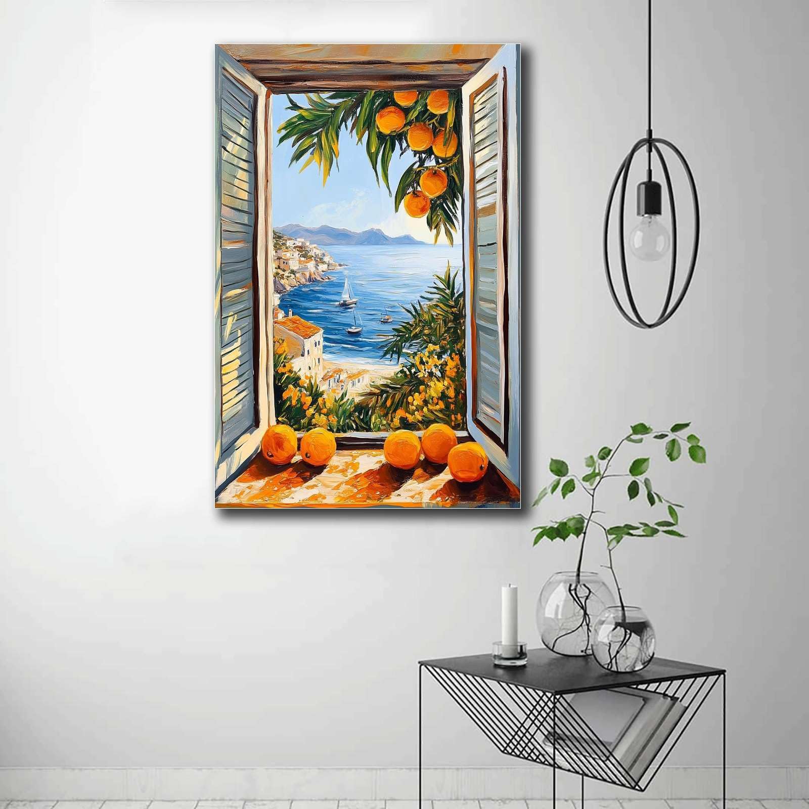 Amazon.com: SENLYCH Canvas Painting Poster and Print Open Window