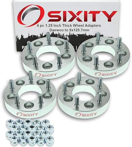 4 adaptadores espaciadores de rueda de 0.197 x 4.500in a 0.197 x 4.752in para Daewoo Leganza bk