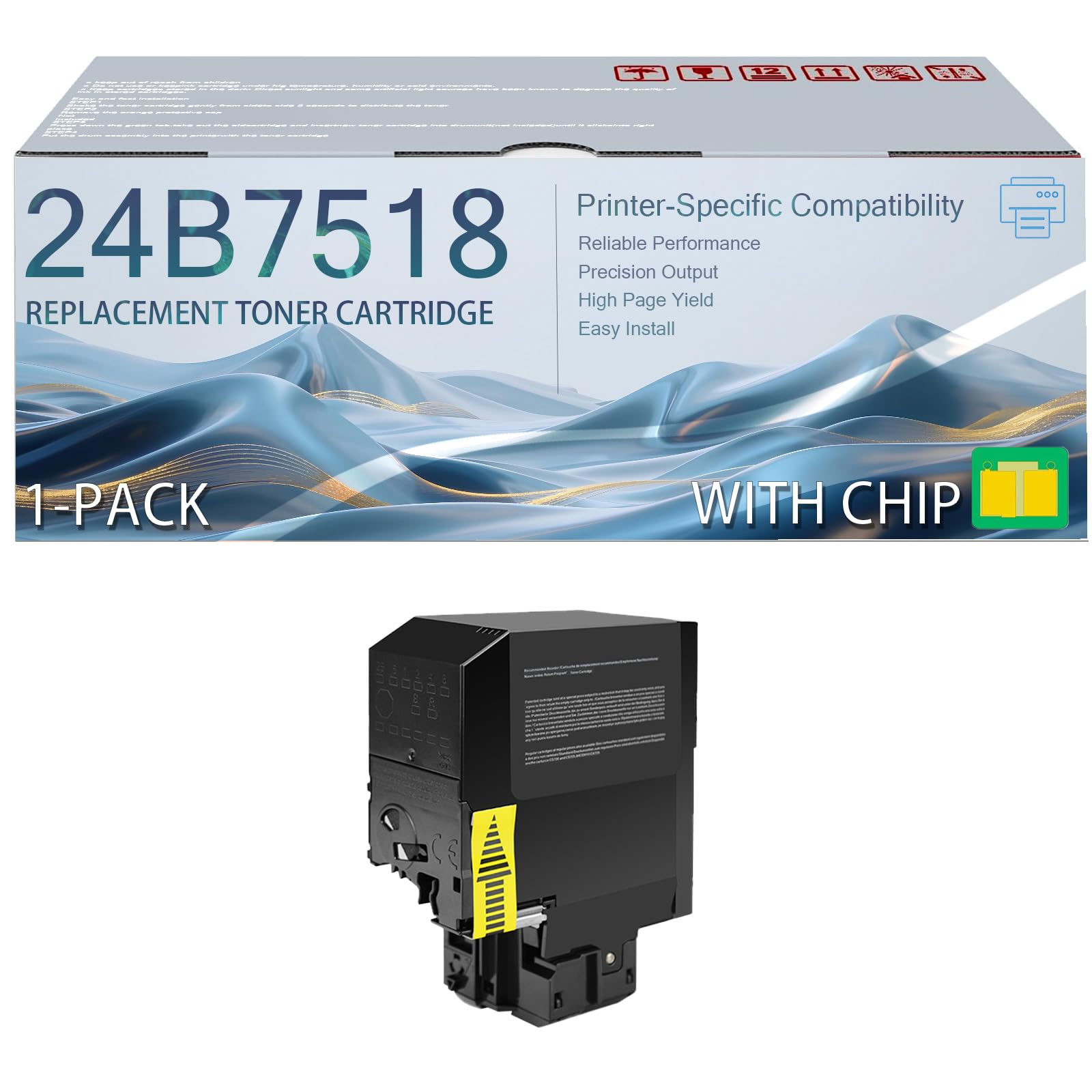 XC4342 High Yield Toner Cartridges with Smart Chip 24B7518 24B7515 24B7516 24B7517 Compatible for Lexmark XC4342 XC4352 Black