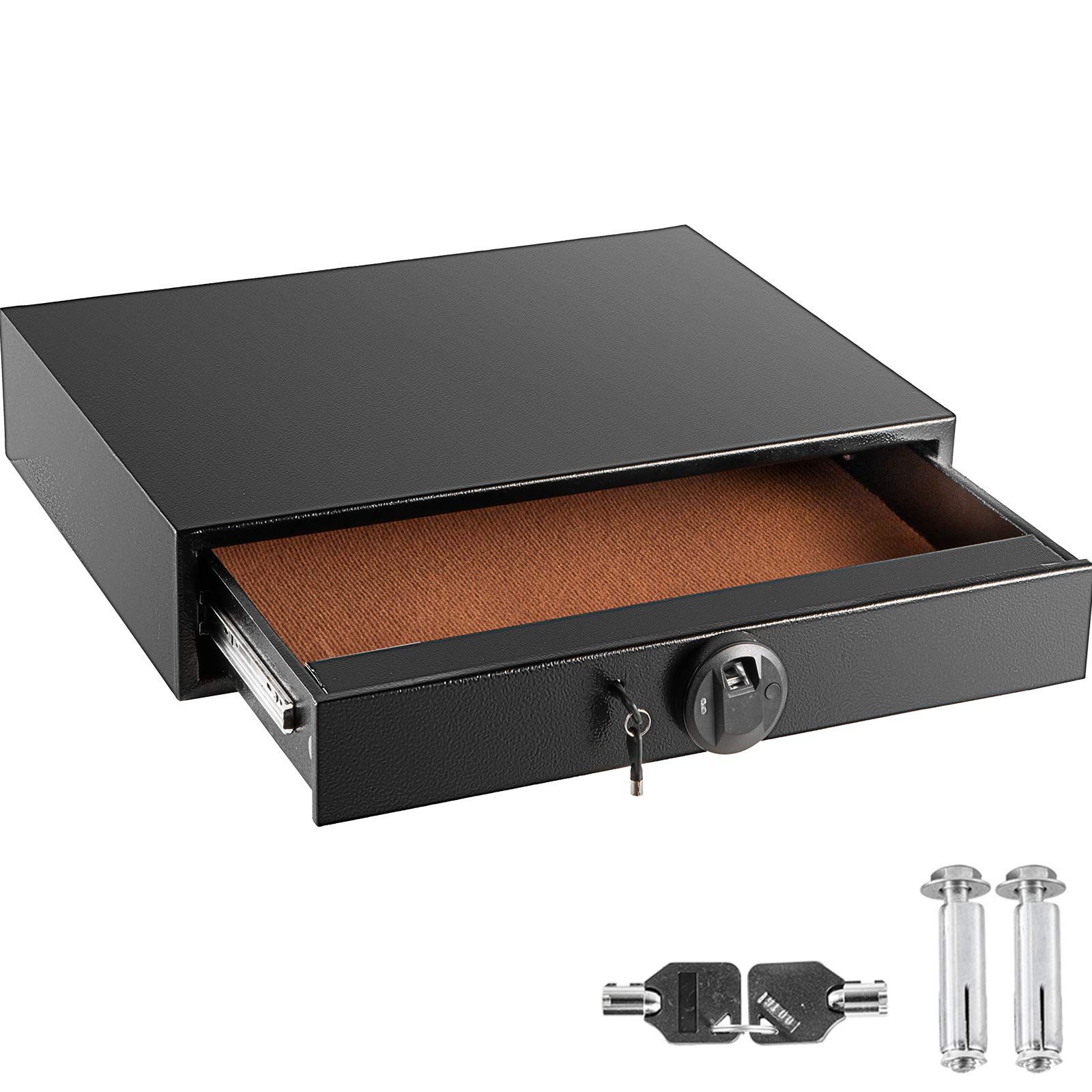Buy VEVOR Under Bed Safe Fingerprint Lock Under Bed Safe with Two