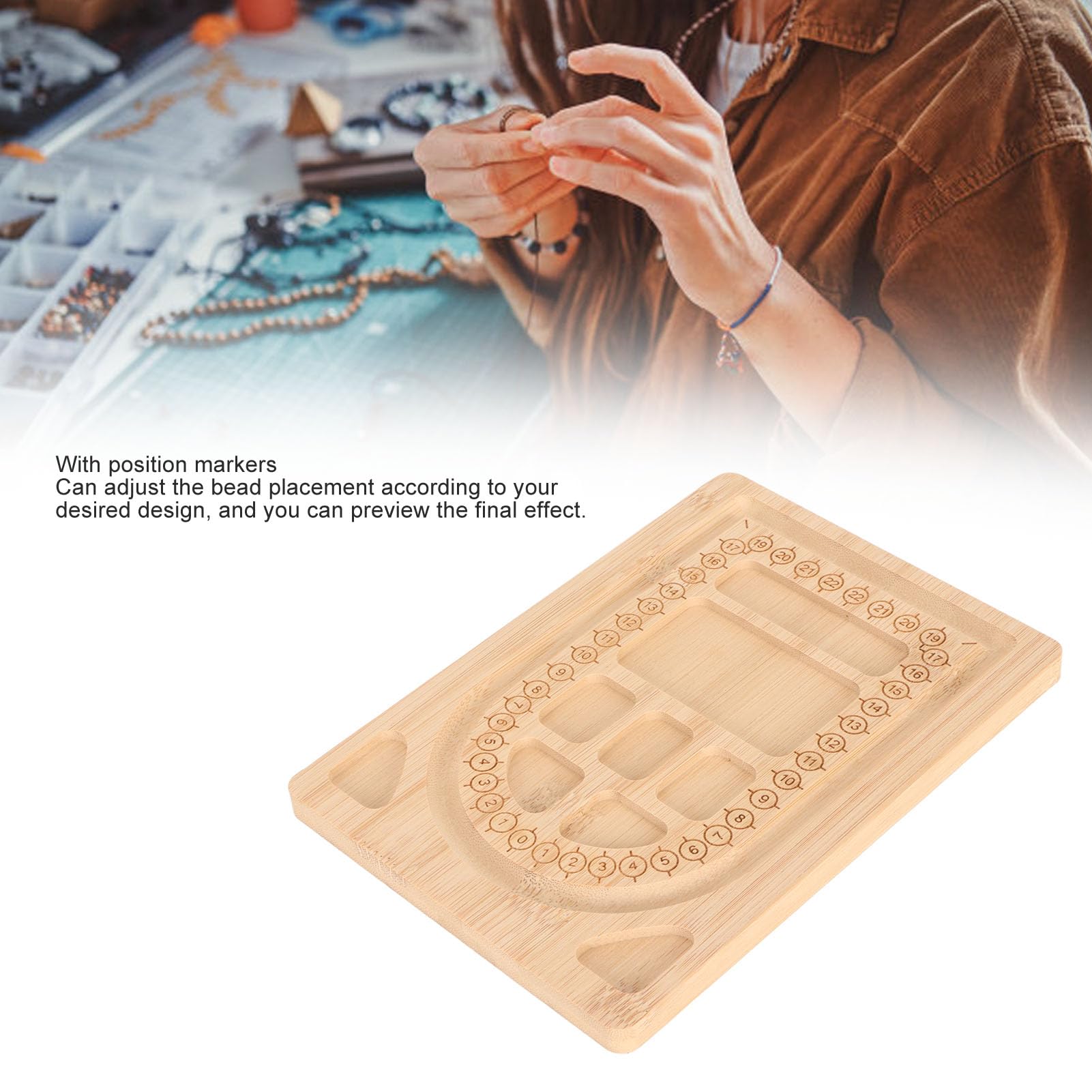 Accessoire Bijoux Créatif Genikeer Planche De Perles De Bracelet, Plateau De Perles En Bois Tableau De Mesure Pour La Fabrication De Bracelets De Perles Plateau De Conception De Collier Et De Bracelet