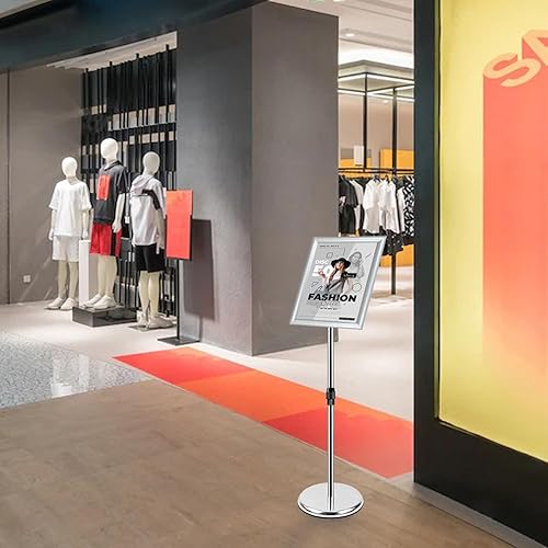 Miniatura 2 de Soporte de letrero ajustable para exhibición, soporte de pedestal de señalización con base resistente, para publicidad exterior o interior (8.5 x 11