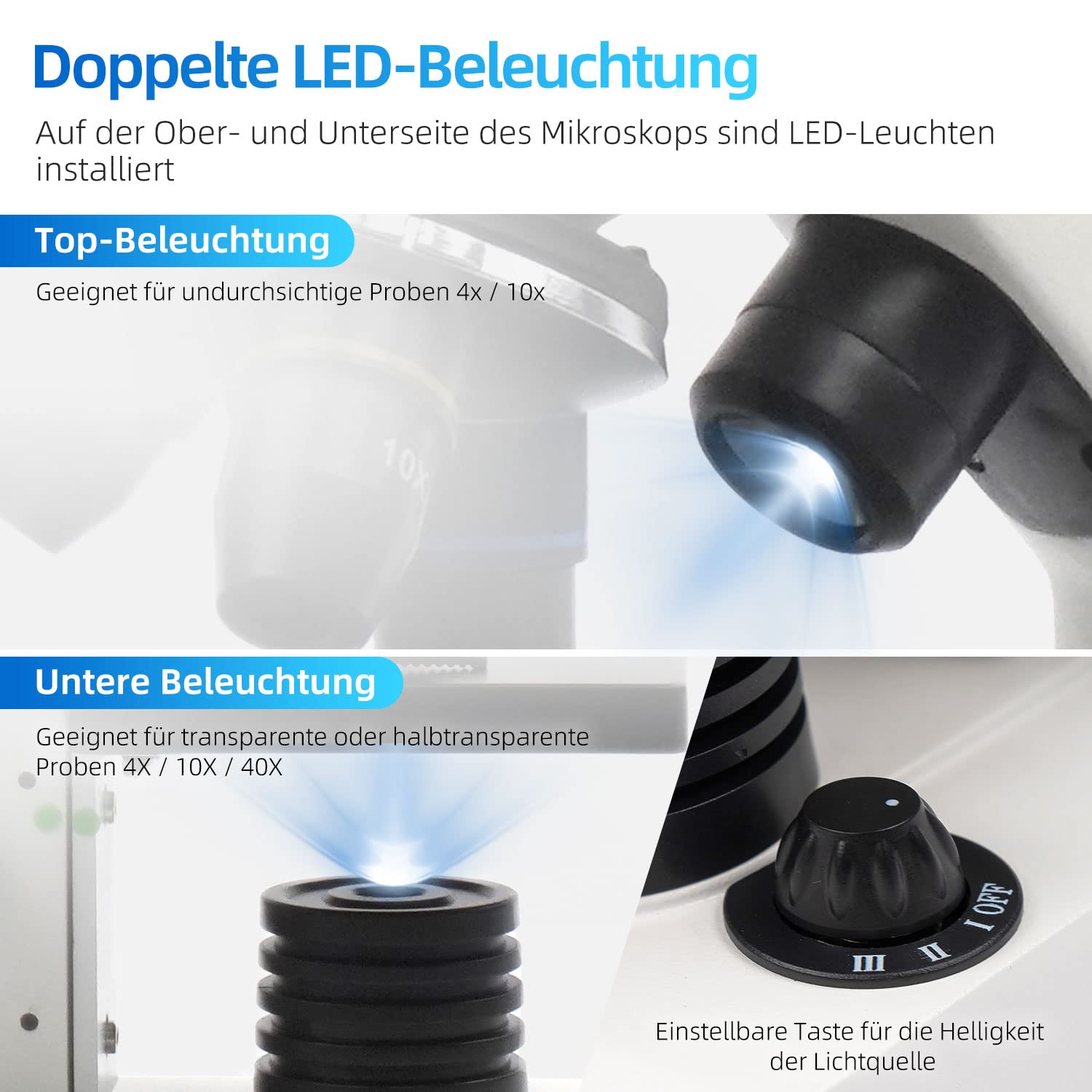 SWIFT Einsteiger Mikroskop Set für Kinder 80X-2000X Vergrößerung Monokular Verbundmikroskop mit Handy Adapter Zubehör-Kit und Tragebox SS121-25-PPA