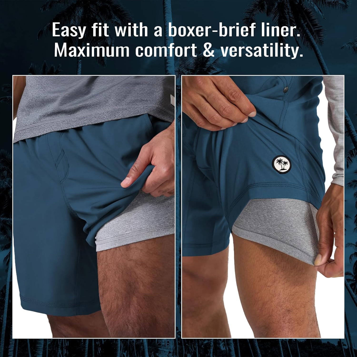 Oakhaven Men's Athletic Shorts 2 in 1 Gym Shorts 7 inch with Liner Stretch Workout Shorts