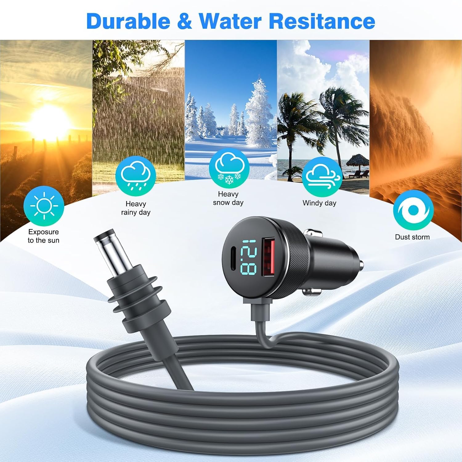 1 Meter Car Adapter Cable For Satellite Systems For Starlink Mini DC Power Cable,DC Power Cable For Satellite 18AWG,A 18AWG Power Cord For Satellite - View #2