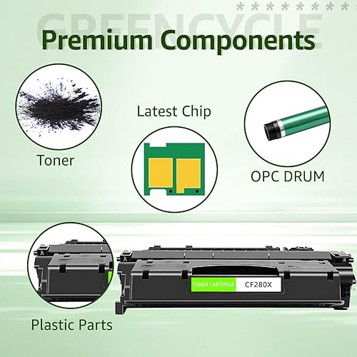 Miniatura 4 de greencycle 6900 páginas por cartucho de tóner compatible con impresora HP 80X CF280X 80A CF280A, funciona con impresora Pro 400 M401A M401D M401N