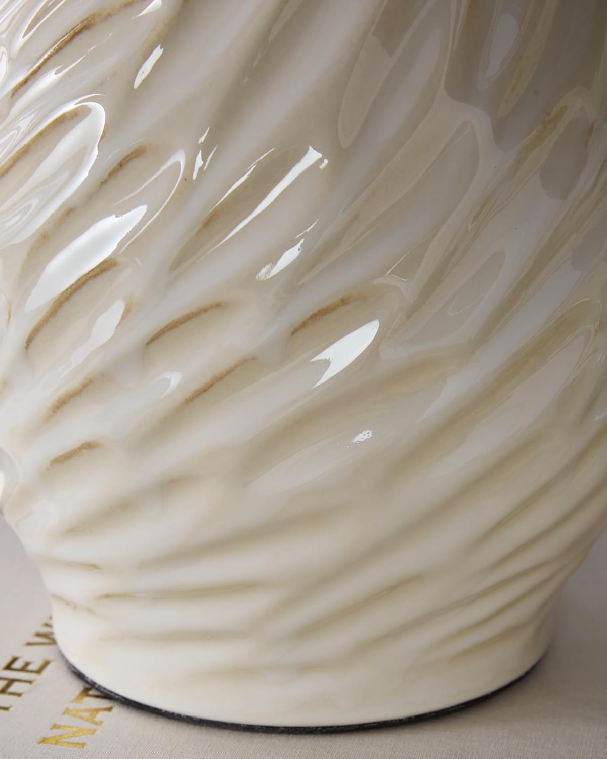 Garinton Cream Ceramic Table Lamp with Textured Base