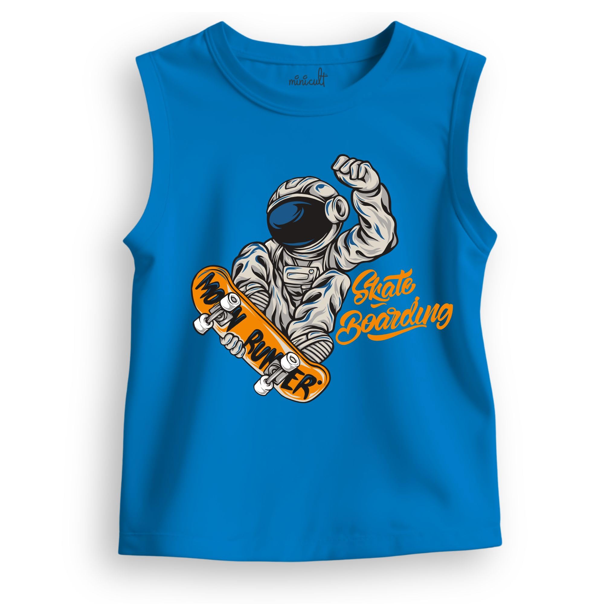 minicult Boys Cotton Regular Fit Vests and Gilrs with Fun Chest Prints(Pack of 3 )(Mix Print)(Black)(13-14 Years) - Image 8 thumbnail
