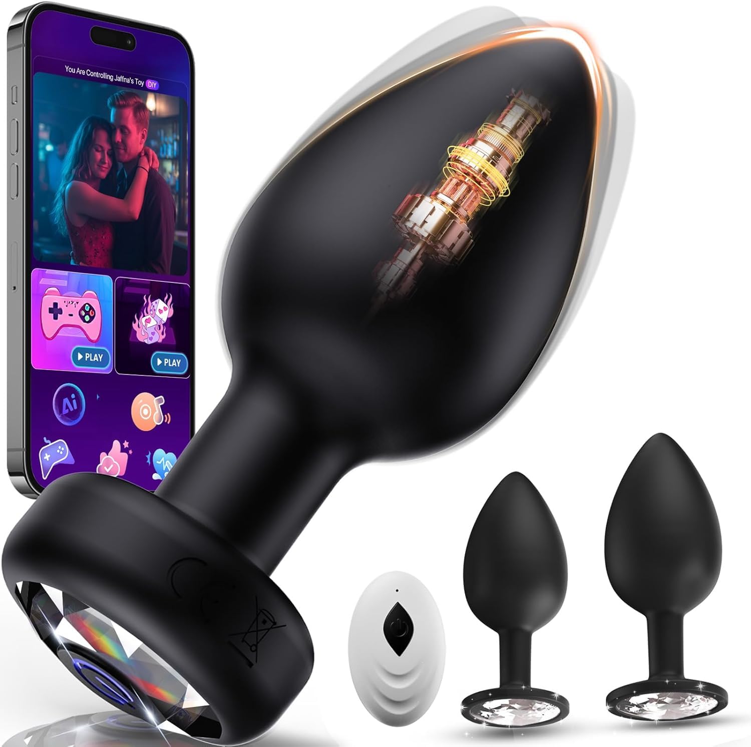 Plug Anal 3 Pièces Sex Toys pour Couple Ensemble, Plugs Anals avec Vibrations Multiples par IA Plug Anale Gode Anal Plug Femme Débutante, Plug Homme pour Anus Sextoyse Couple Plaisir, Silicone