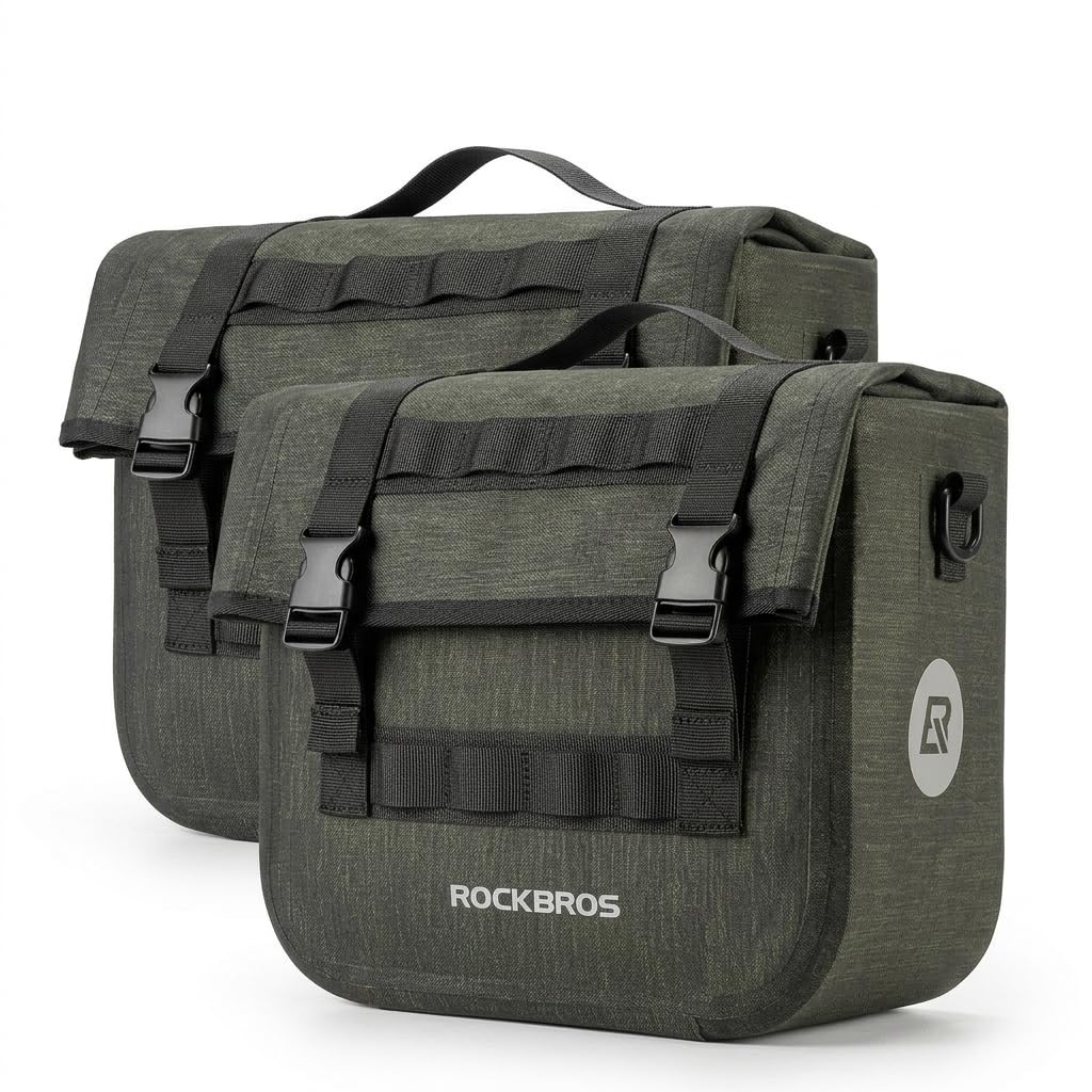 ROCKBROS Bike Panniers 15L Capacity Waterproof Bike Rack Bag 2PCS Cycling