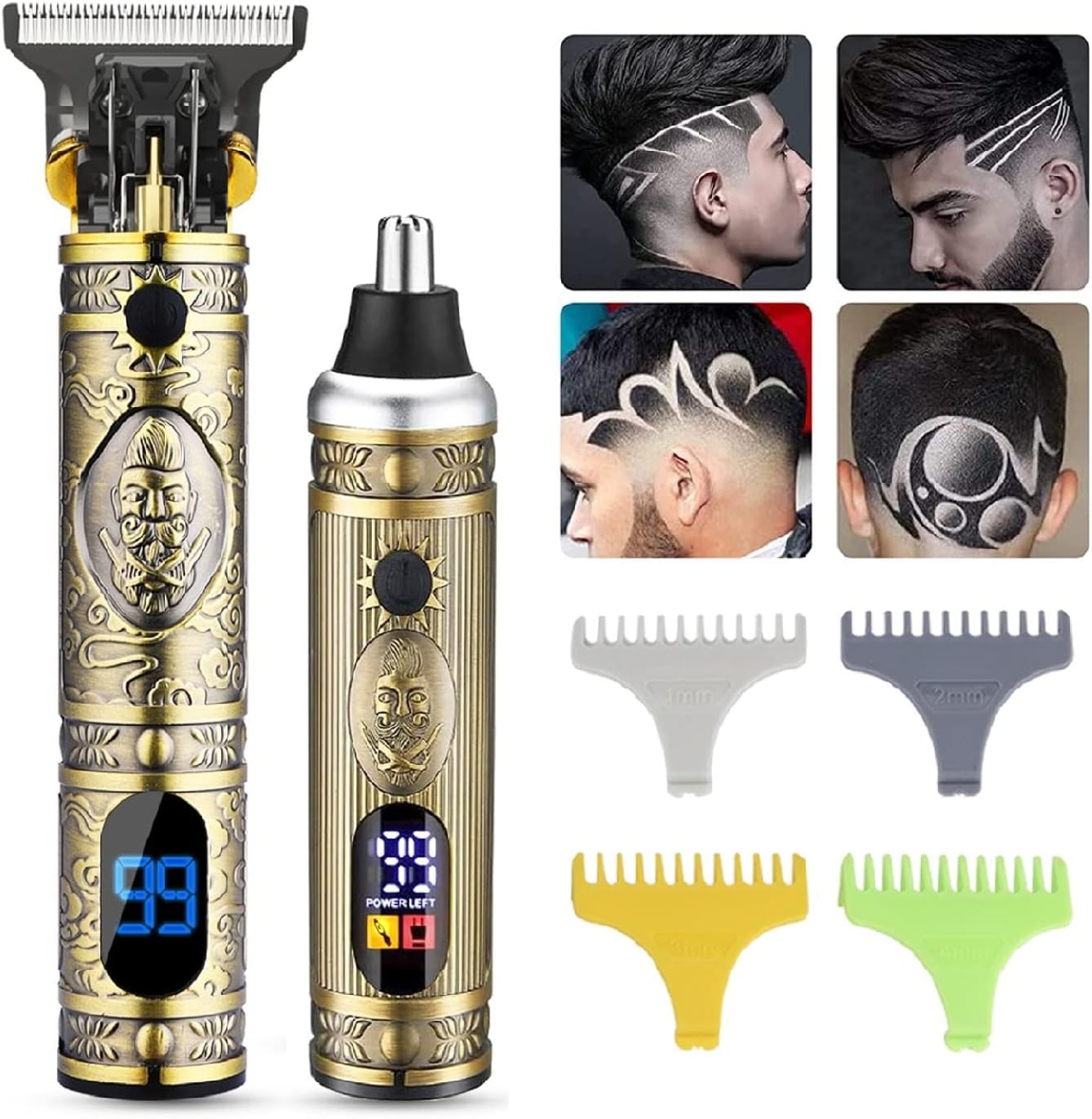 WAHLSA Beard Trimmer for Men & Nose Hair Trimmer Set, Zero Gapped Professional Hair Trimmer，T-Blade Trimmer Rechargeable Shaver Kit, Men's Hair Clipper Grooming Kit, LCD Display
