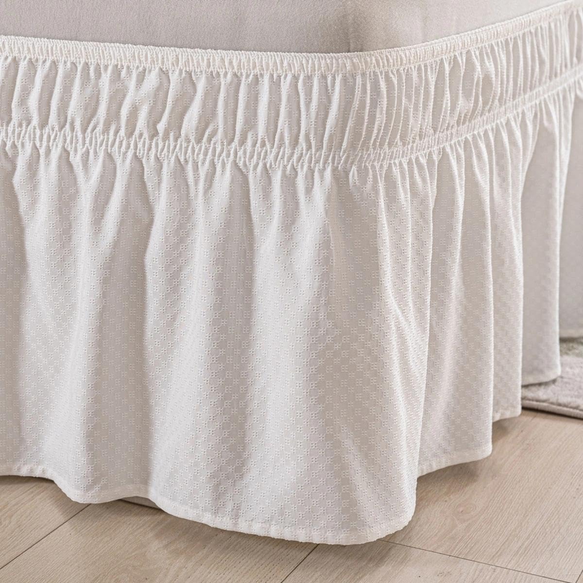Amazon.com: Wrap Around Bed Skirt - Ivory King Size Bed Skirt with 18 ...