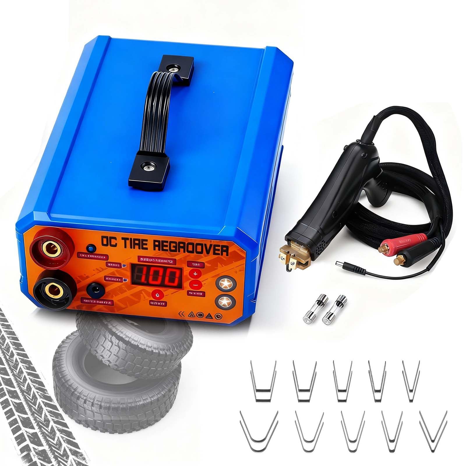 Professioneller, Tragbarer Reifenprofilschneider, Breiteneinstellung 2–14 Mm Und Tiefeneinstellung 9–14 Mm, 1000-W-Elektro-Reifenprofiliermaschine FüR Vollgummireifen Und Gummiprodukte