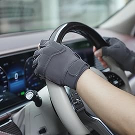 FIORETTO Fingerless Gloves for Airsoft Shooting Half Finger Hunting Hiking Cycling Driving Motorcycle Climbing Work Gloves, Gray XXL