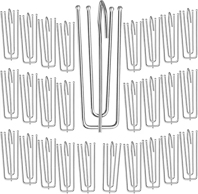 30-Piece Stainless Steel Curtain Hooks - Fingerkrok Gardin Clips for Curtain Rings