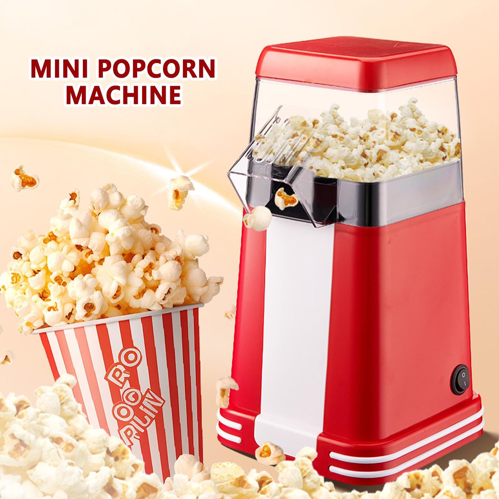 Popcorn automatico intelligente | Classica aria calda per cinema a casa, serata film, riunioni, bambini,