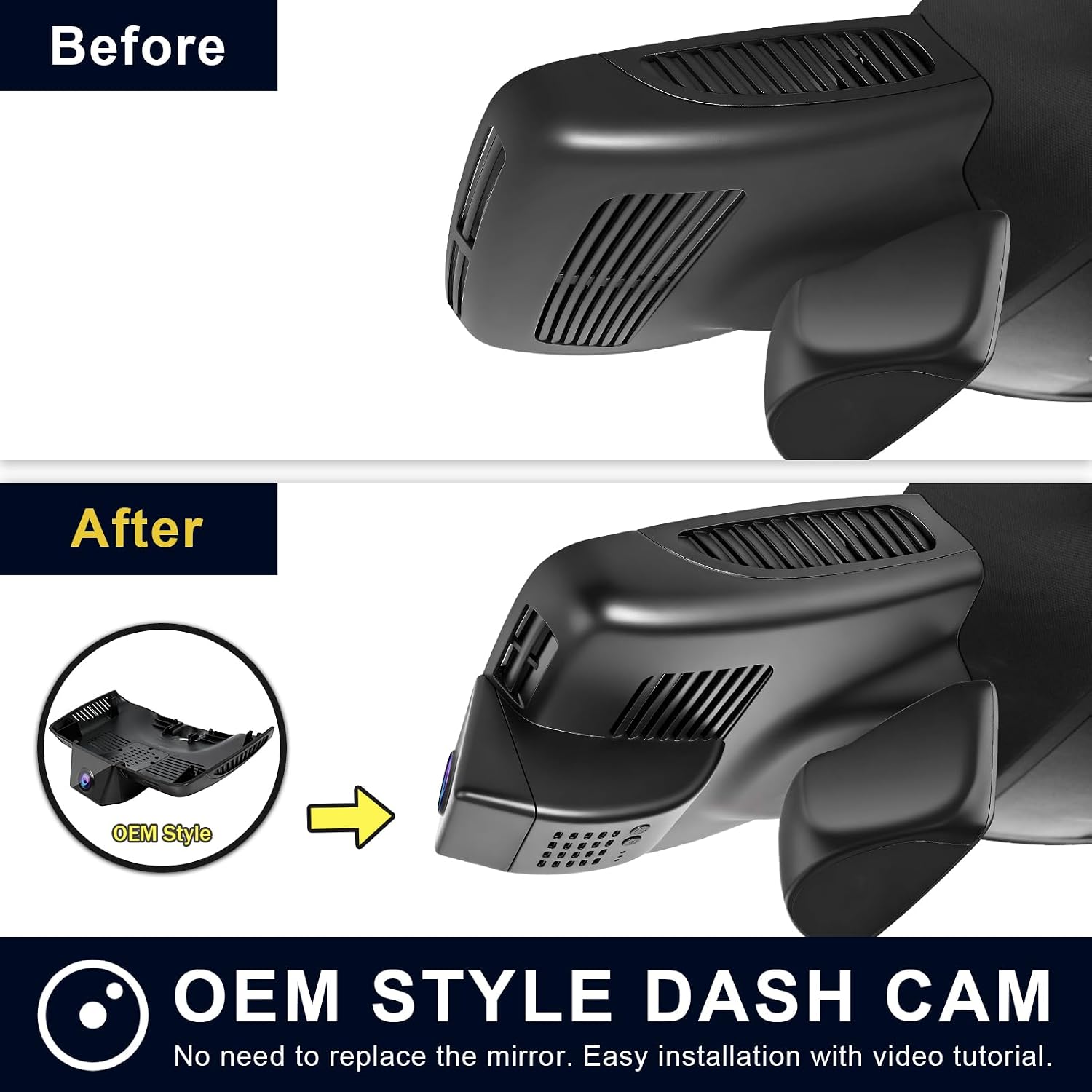 mangoal Front 4K HDR Dash Cam STARVIS 2 IMX678 for Mercedes-Benz C-Class Gen4 W/S/C/A 205 2015-2021(Model C Black), C200 C250 C300 etc, OEM Look, WiFi & APP, 5GHz WiFi, GPS, 64GB Card