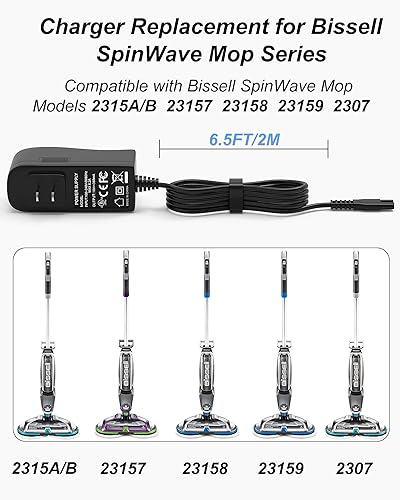 Miniatura 2 de para cargador de trapeador Bissell SpinWave, cable de alimentación para Bissell 23152315A2315920372315723158, 1614563 Cable de carga para Bissell