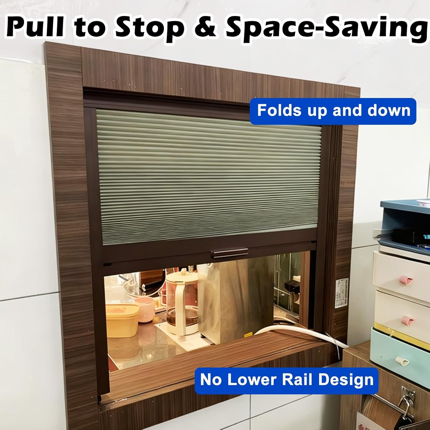 Custom Pull-Down Serving Hatch Doors, Commercial Oil-Resistant Kitchen Restaurant Folding Divider Window Door, Waterproof Invisible(WxH 65x60cm/25.6x23.6in)