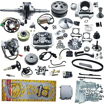 Complete Engine Parts Comp 57.4mm Cylinder Rebuild Kit Head Comp fit for 4 Stroke GY6 125cc 150cc 157QMJ 152QMI Engine Chinese ATV Quad Scooter Go Kart