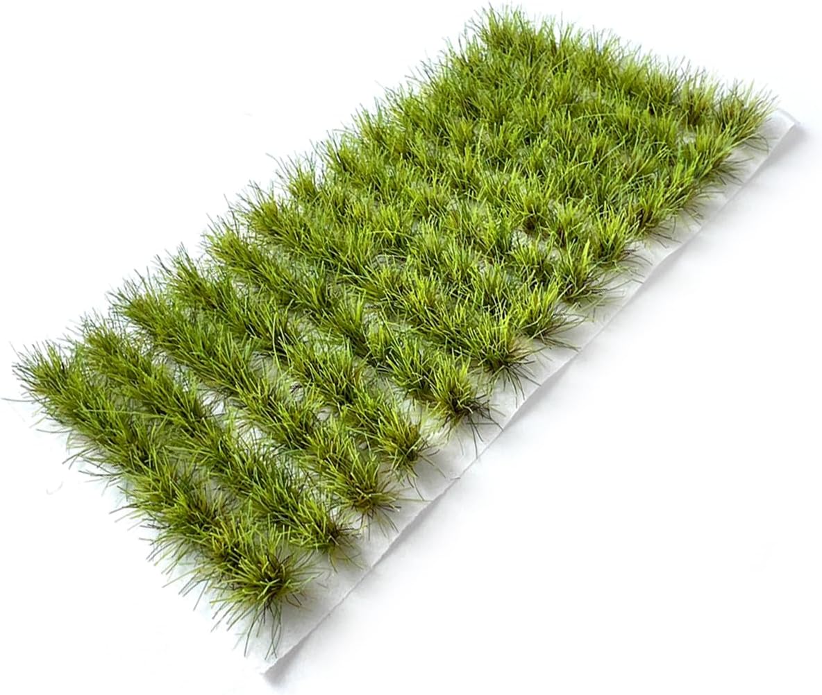 Miniature Grass Tuft Clusters 0.8cm Height - 104 Pcs 9 Color Varieties for Model Railway Diorama, Train Layout, Car Scene & Miniature Scenery Accessories (Green3)