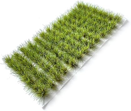 Miniature Grass Tuft Clusters 0.8cm Height - 104 Pcs 9 Color Varieties for Model Railway Diorama, Train Layout, Car Scene & Miniature Scenery Accessories Green3