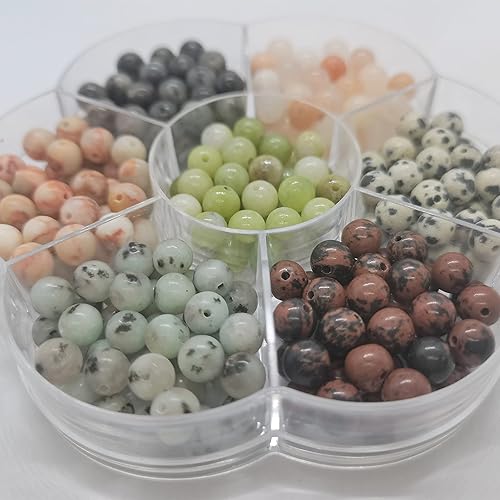 Miniatura 3 de GorgGorho Cuentas redondas naturales de piedra auténtica, piedras preciosas sueltas para hacer pulseras, collares, aretes, joyas (0.236in-7 color A,