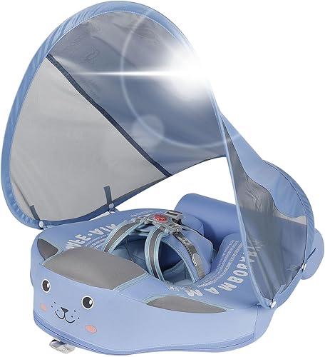 Flotador de piscina para bebé con dosel de 6 a 12 meses, flotadores Mambobaby sólidos no inflables, entrenador de natación inteligente para bebé,