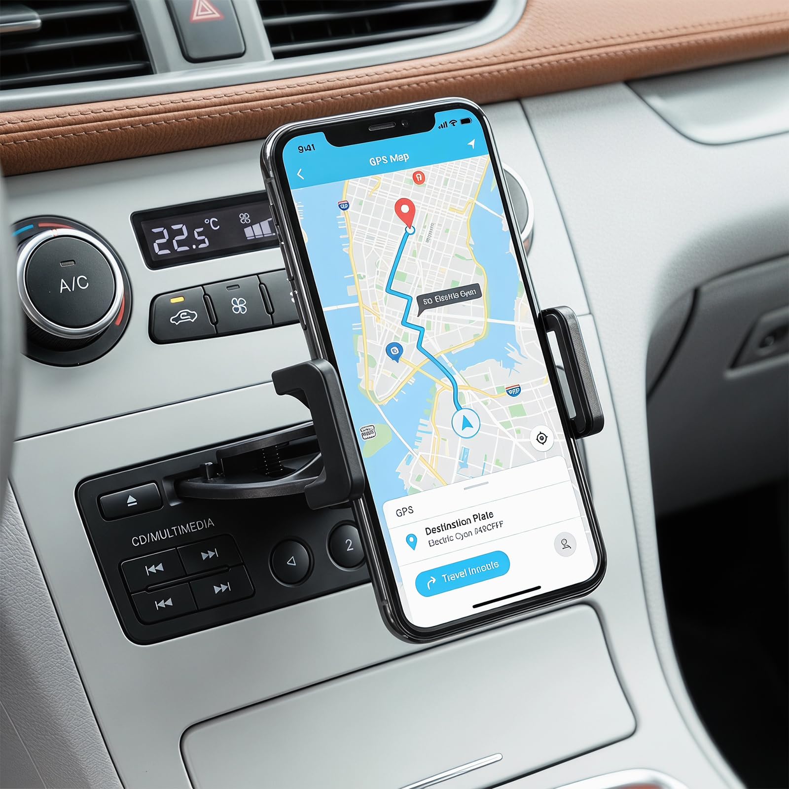 Samochodowy uchwyt na telefon do gniazda CD Uniwersalny uchwyt samochodowy na telefon 360 stopni, uchwyt samochodowy na telefon ze stabilnym klipsem i silikonowym antypoślizgowym uchwytem na smartfon