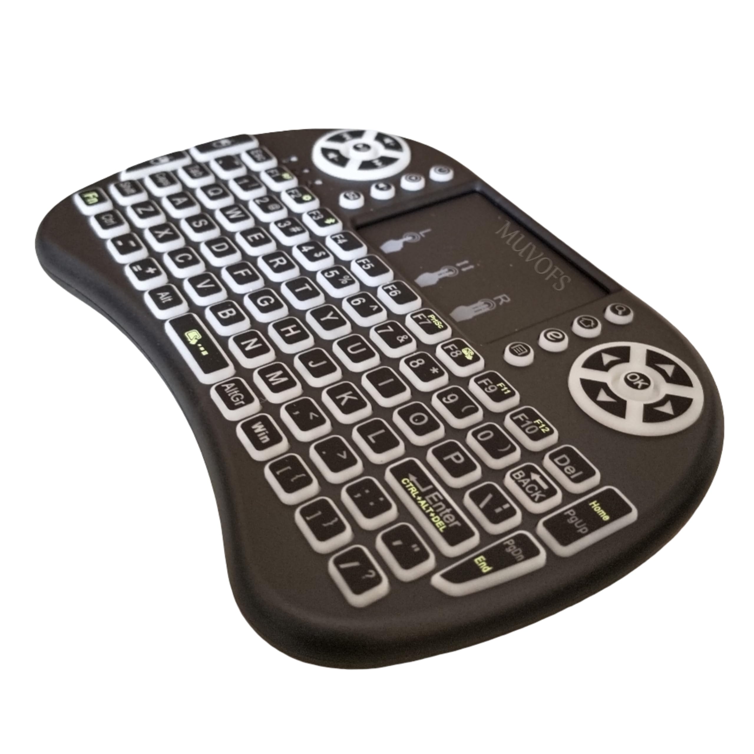 MFS1670 Mini Wireless Keyboard with Touchpad, 2.4G & Bluetooth Backlit Portable Keyboard with Rechargeable Battery, Multi-Color LED, Multimedia Remote Control, Black MFSBTKB-image-40