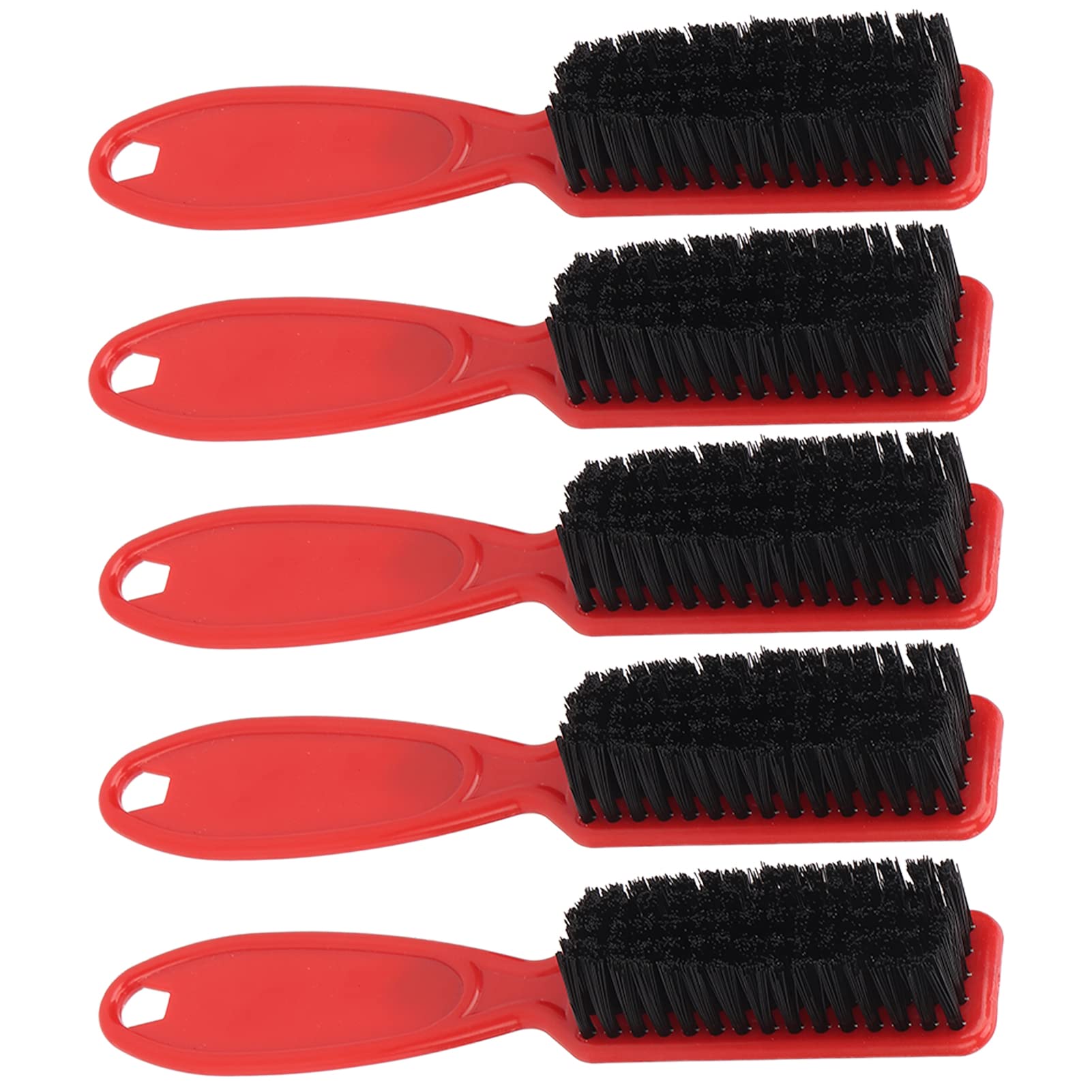 Beard Grooming Brush Nylon Ergonomic Handle Multifunctional Men Beard Brush for Broken Hair Cleaning 5pcs (Red)