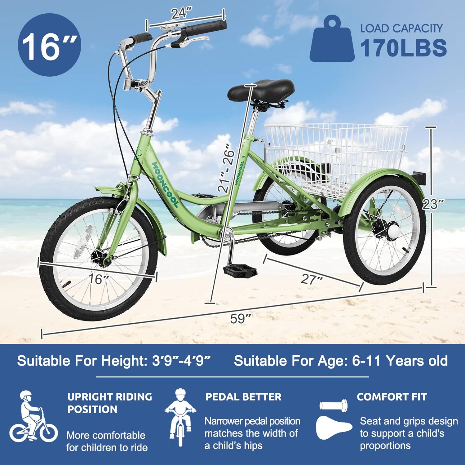 Evolutivo Decathlon Triciclo Plegable De 16 Pulgadas Para Adultos