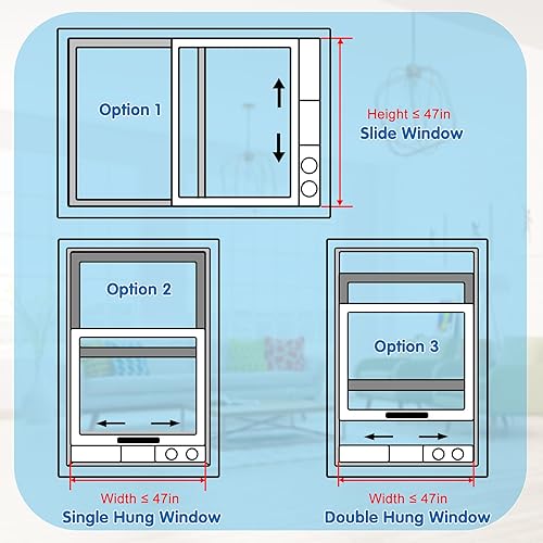 Miniatura 5 de Air Jade Kit de sellado de ventana de aire acondicionado portátil de doble manguera, kit de ventilación de ventana de CA para aire acondicionado