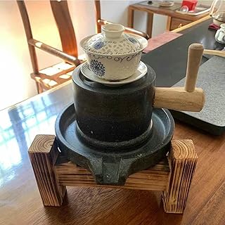 Molino de piedra pequeño clásico, molinillo de piedra azul con manivela para especias, té, flores, hierbas en polvo, molinillo didáctico para jardín de infancia, 13 x 20 cm
