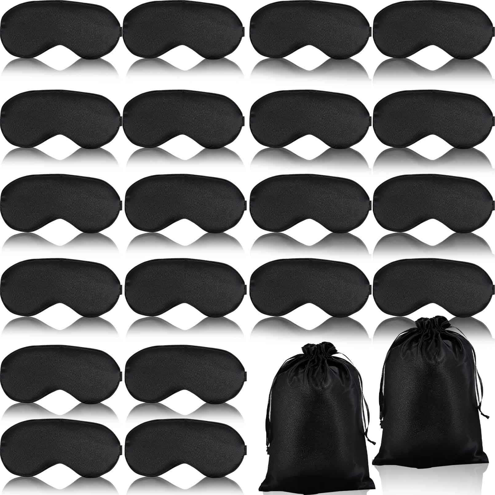 Antifaz para dormir de seda, 20 unidades (negro)