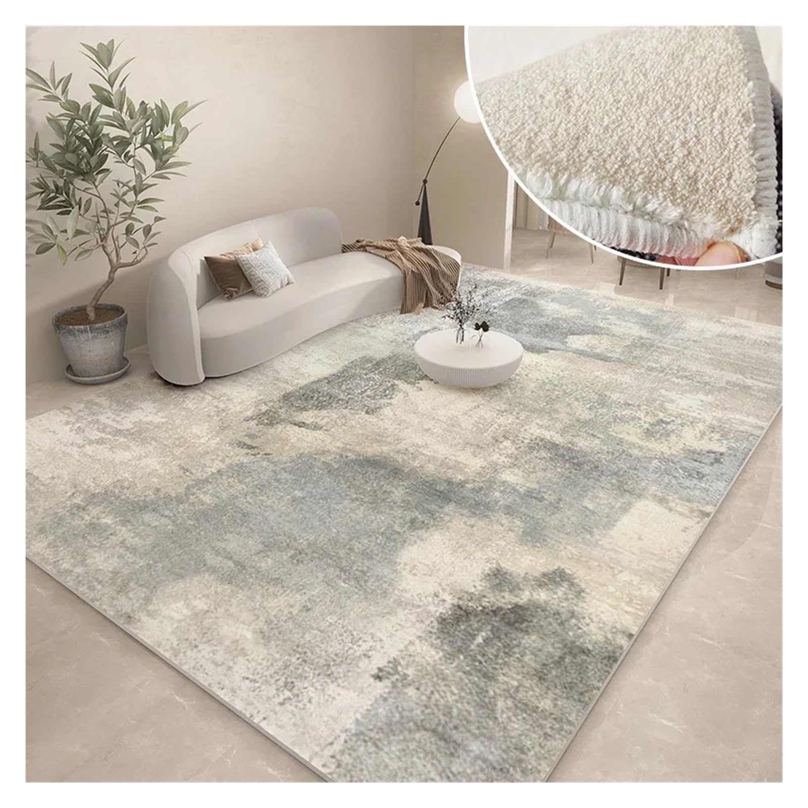 Tapis de chevet pelucheux pour sol froid de chambre bleu 160x230