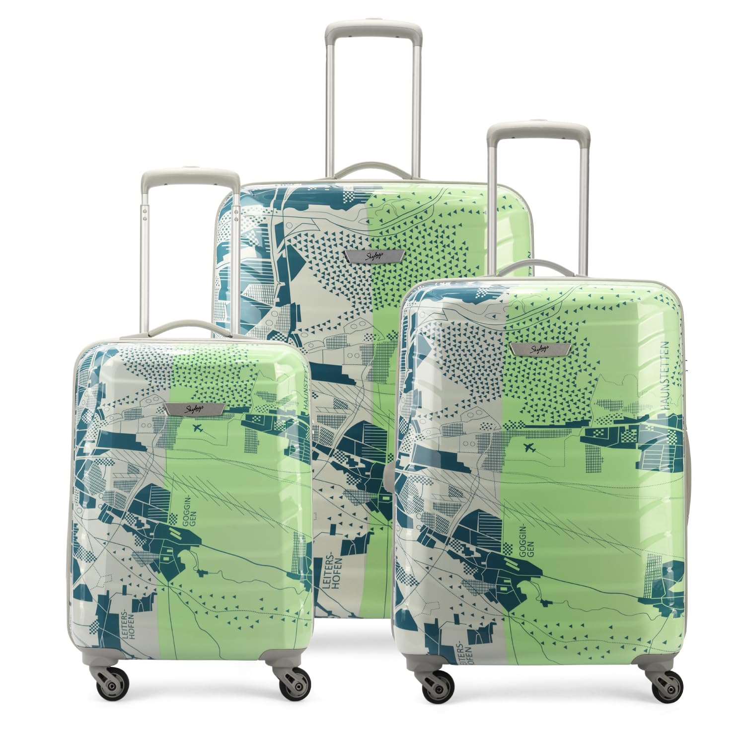 Skybags Tooper Set of 3 (Cabin+ Medium+Large) Hard Luggage (55+65+75 cm) | Polypropylene Luggage Trolley with 8 Spinner Wheels|Green|Unisex (B0CPSVDJFT) Amazon Price History, Amazon Price Tracker