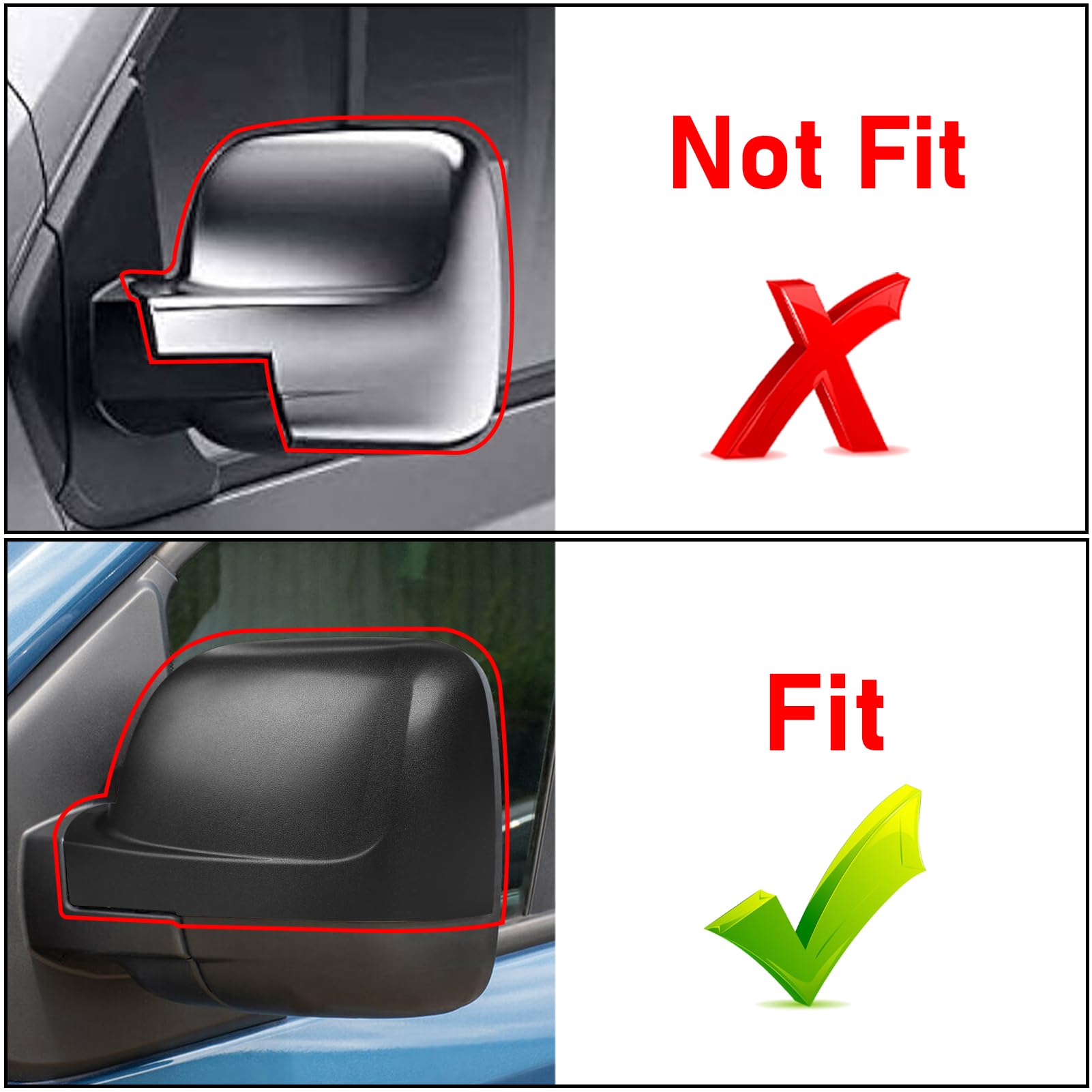 Coprispecchietti Laterali Byjgs Per Renault Trafic III (2014-2024), Set 2 Pezzi, Nero, Montaggio A Scatto, Sinistro E Destro
