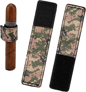 Magnetic Cigar Clip Adjustable for 38-60 Ring Gauge Secure Magnetic Lock Portable for Golf BBQ Fishing & Outdoor Accessories Exquisite Pattern Artificial Leather