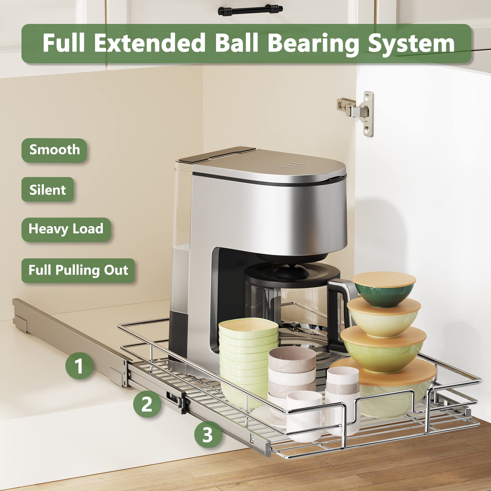 Amazon.co.jp: LOVMOR 引き出し式キャビネットオーガナイザー 幅