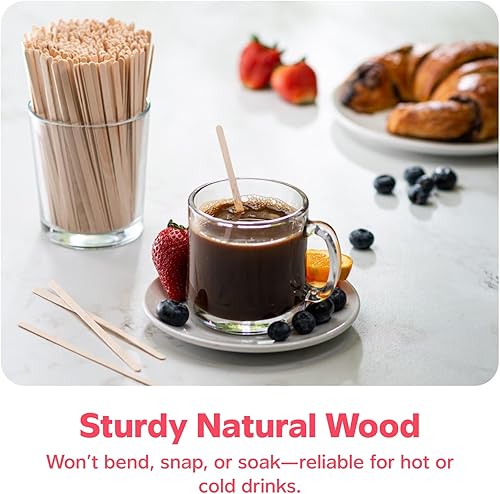 Miniatura 3 de Gusto [500 unidades] Agitadores de café de madera de 5.5 pulgadas, palitos de madera biodegradables y ecológicos para café y cócteles, (paquete