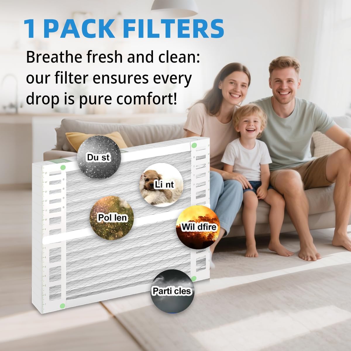 AMP-11-1625-45 16x25x4.5 Replacement Filter MERV 13 Compatible with AMP-11-1625-45 Pleated HVAC Purifier Filter Furnace Air Filter for Home Actual Size: 11.78-15.78 x 24.84 x 4.33 1 Pack