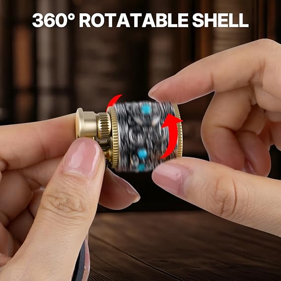 Small Vintage Lighter, Cool Trench Lighter Kerosene Fluid Refillable, Compact Pocket Lighters Mini Size Soft Flame Ligher Gifts for Men Women (Fuel Not Included)