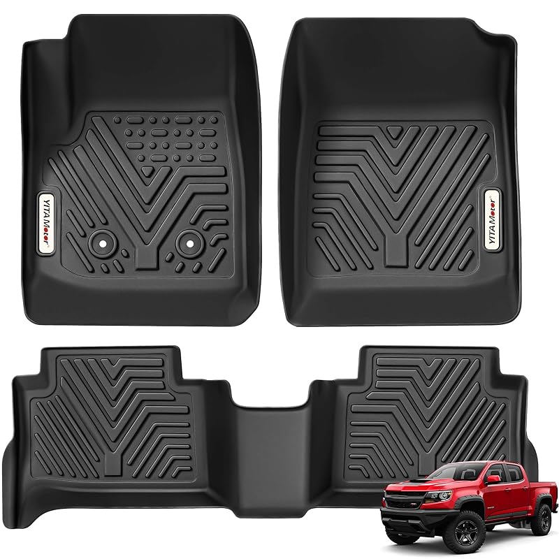 Jogo de Tapetes Automotivos YITAMOTOR em TPE para Chevy Colorado e GMC Canyon Crew Cab 2015–2022, Preto, 3 Peças