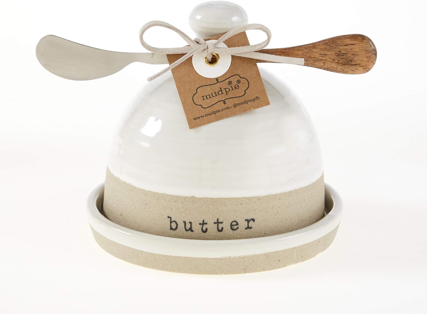 MUD PIE STONEWARE BUTTER DISH