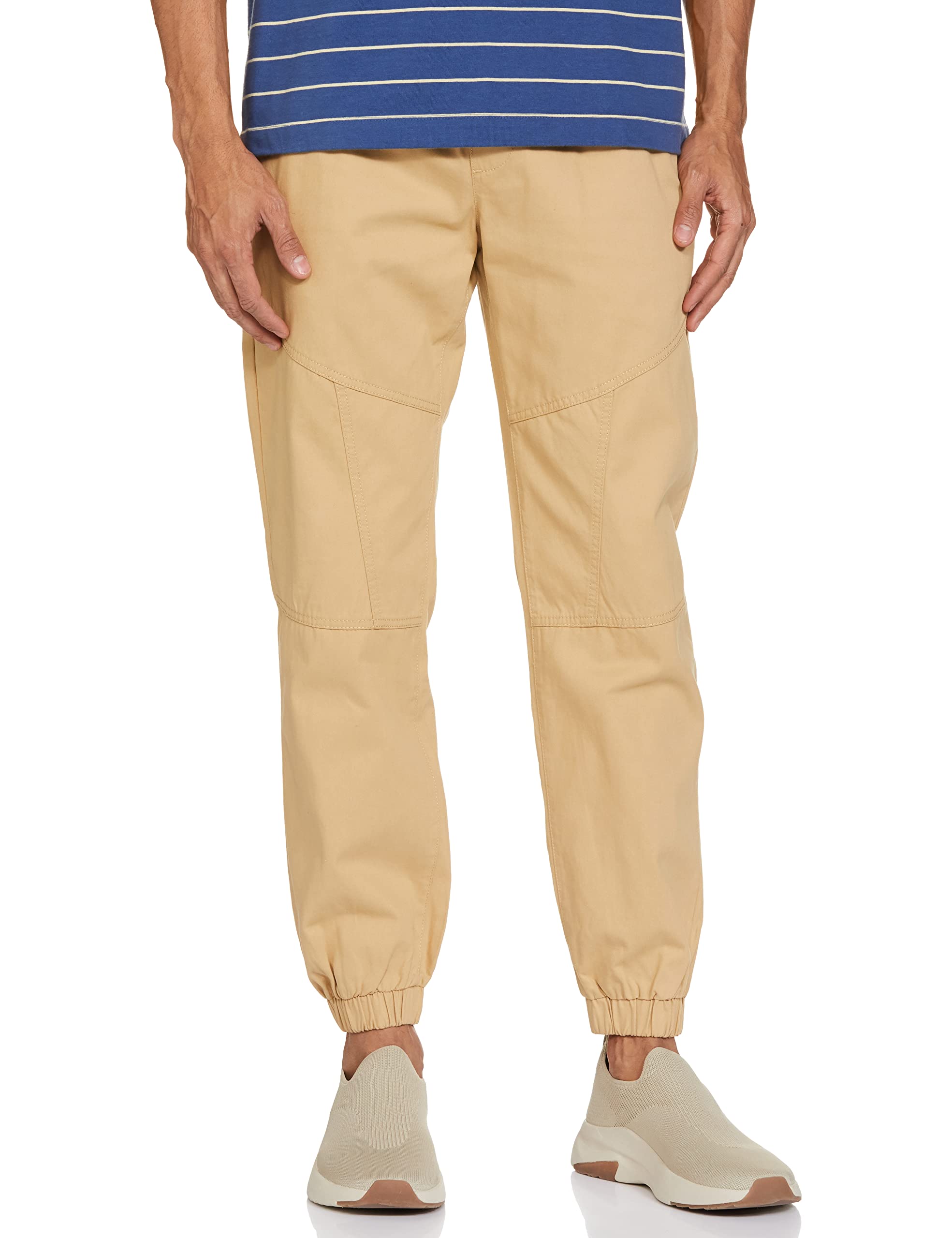 Amazon Brand - Symbol Mens Stretchable Cargo Jogger Pants | Chinos | Casual Trousers (Slim Fit) (Khaki_38) (B0BF9F9GP1) Amazon Price History, Amazon Price Tracker