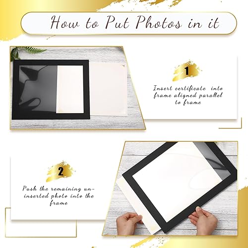 Miniatura 4 de Tatuo 50 portarretratos de papel de 8.5 x 11 pulgadas, portatarjetas horizontales para certificados, galería, arte de pared con caballete,